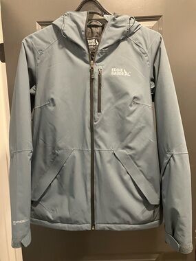 Eddie Bauer Women’s Tall Small Hooded Ski Coat in Slate Blue